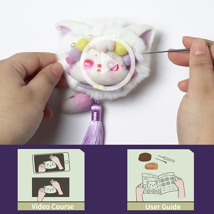 FeltingJoy - Hairball Bunny Needle Felting Kit - Lucky