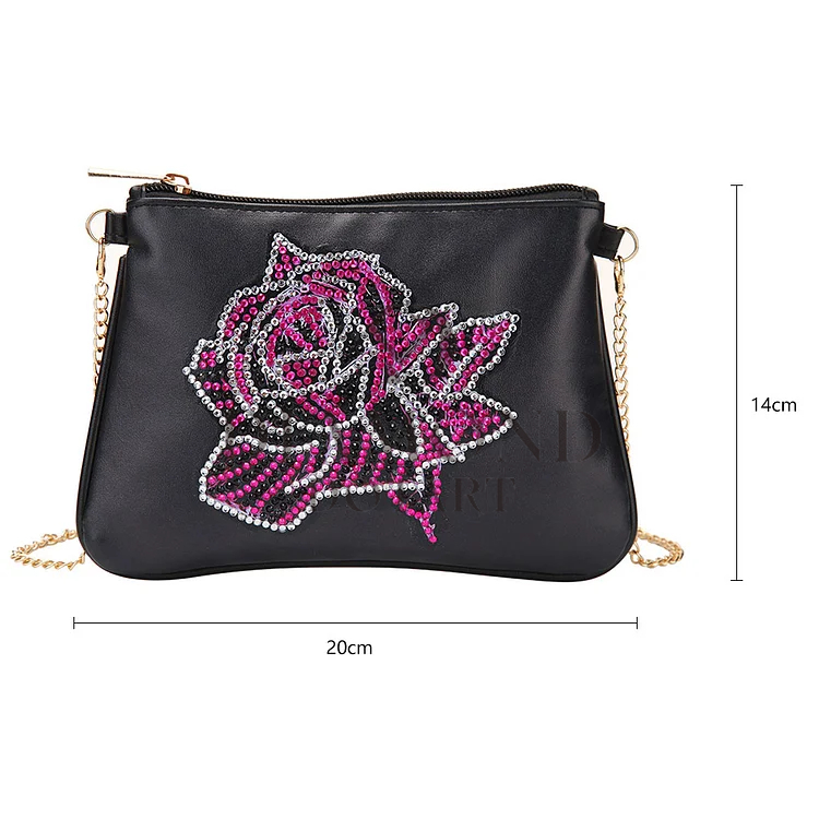 DIY Diamond Painting Leather Bag - Rose