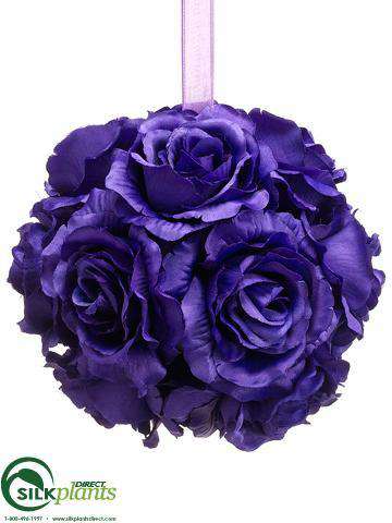 Silk Plants Direct Rose Kissing Ball - White - Pack of 6