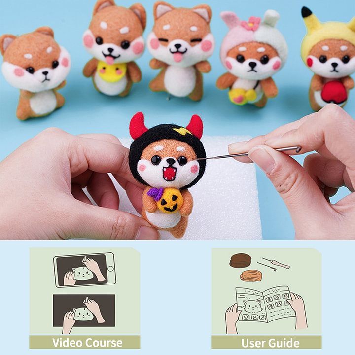 FeltingJoy - Lovely Shiba Inu Needle Felting Kit - Pig
