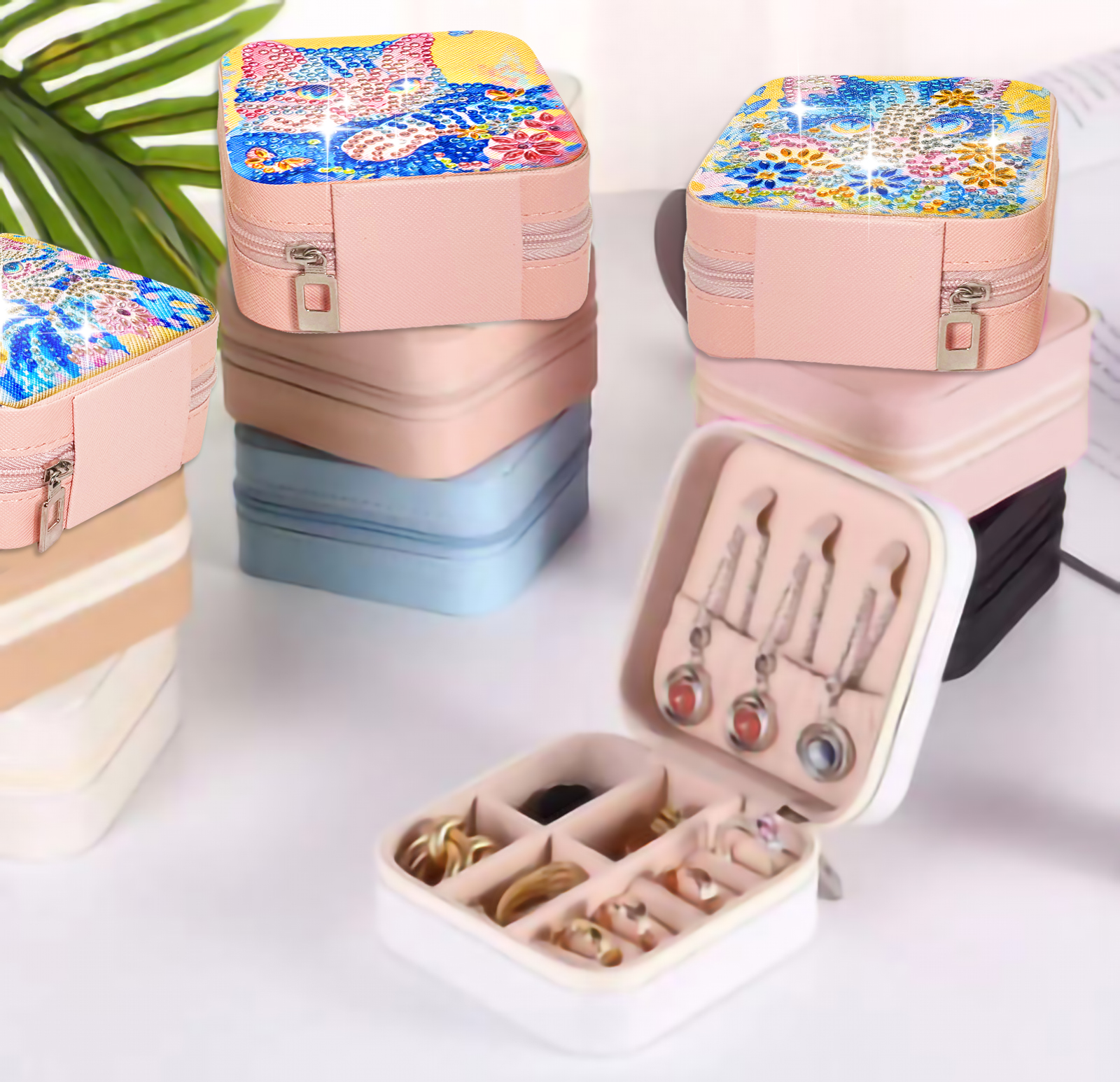 DIY Diamond Painting Cosmetic Bag - Cats