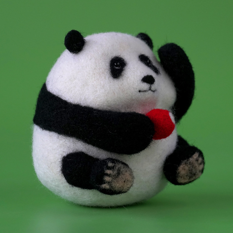 Feltedjoy - Panda Needle Felting Kit - HeHua Take Apple