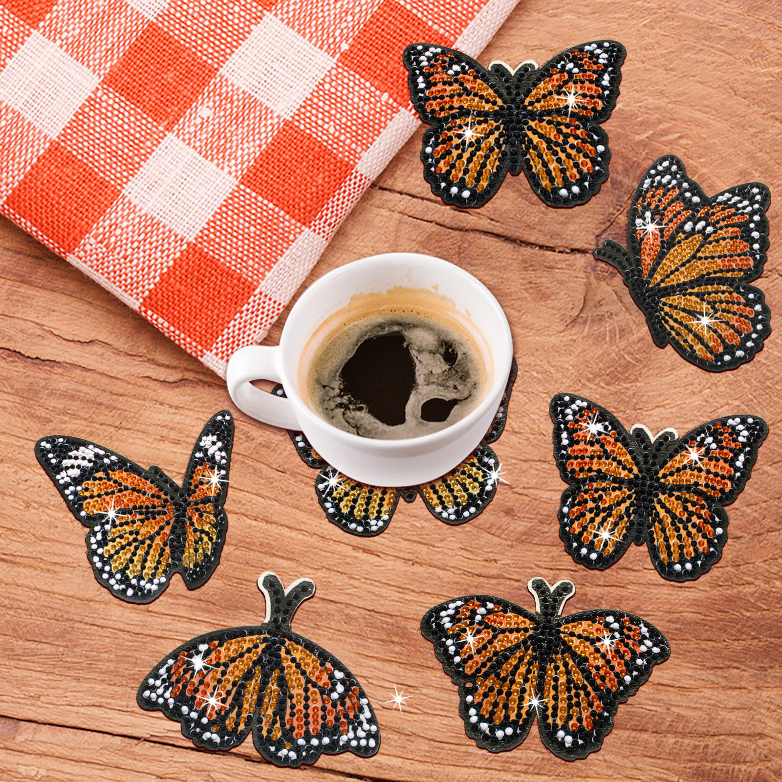 DIY Halloween Butterflies Diamond Painting Coasters