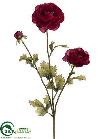 Silk Plants Direct Ranunculus Spray - Green - Pack of 12