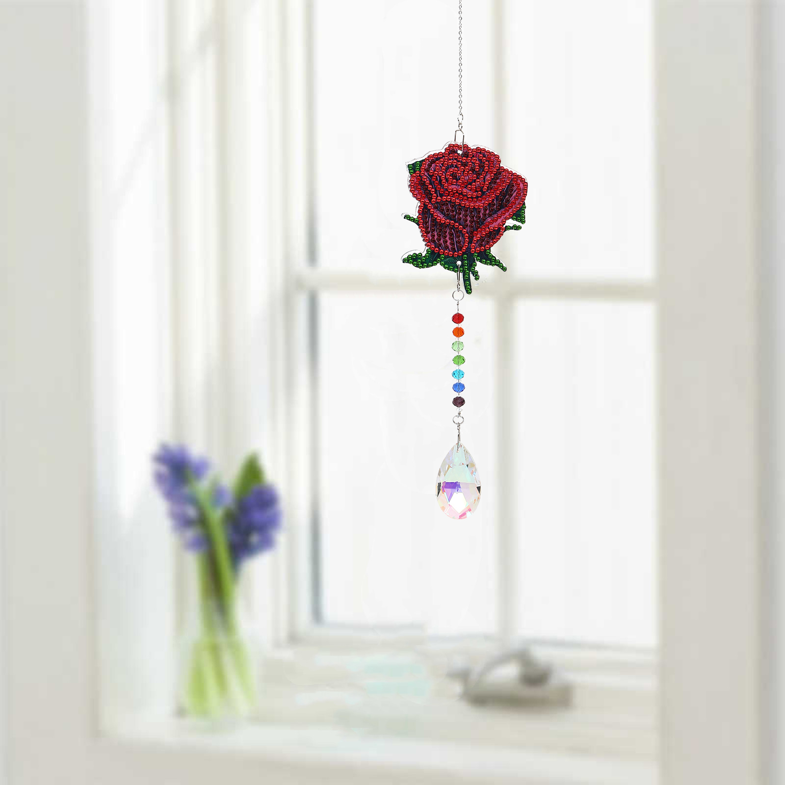 DIY Diamond Painting Wind Chime - Rose