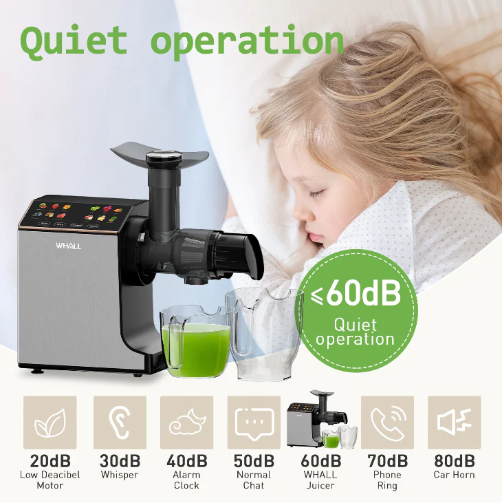 Cold Press Juicer Machine with Touchscreen, Slow Masticating Machines with 3