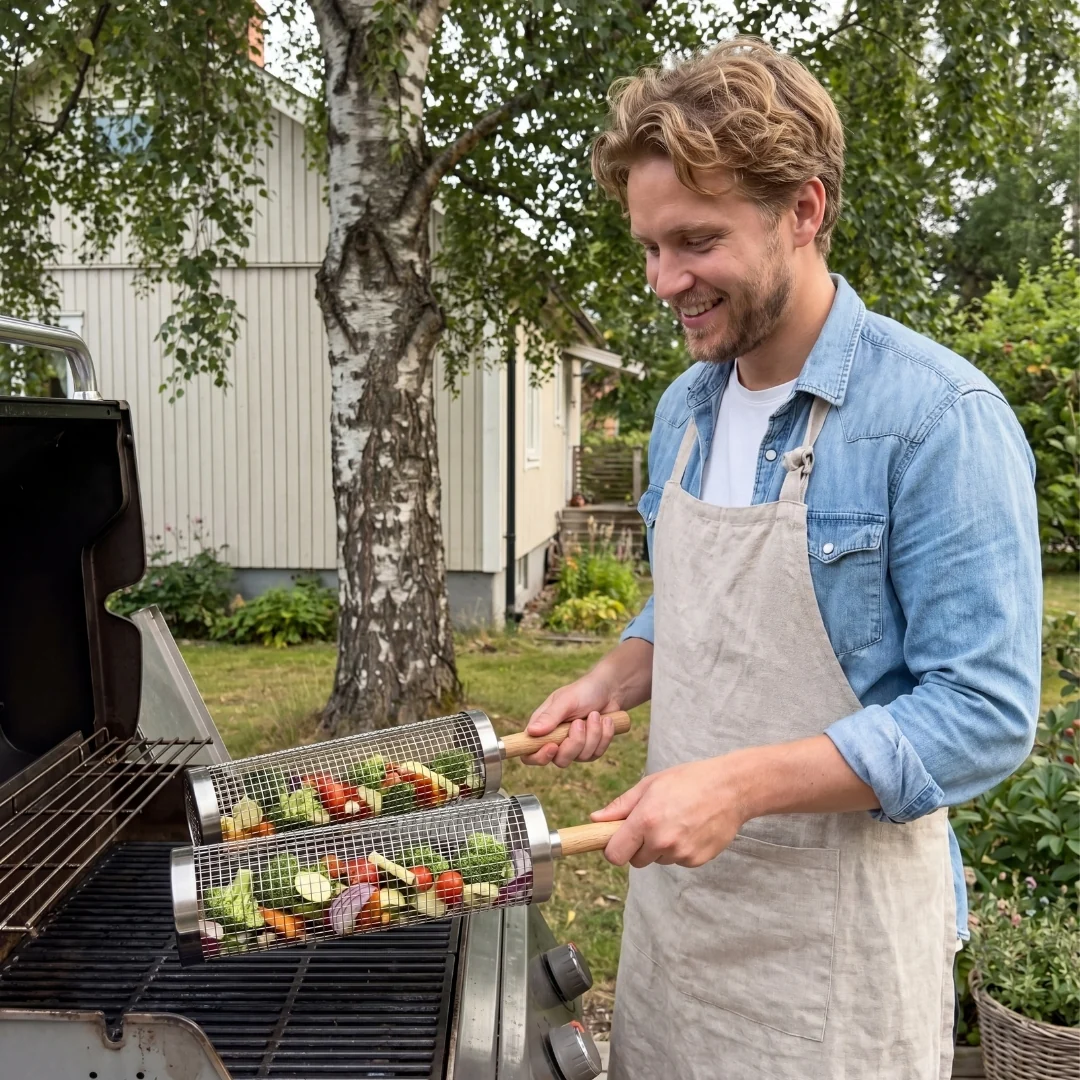 Rullende Grillkurv