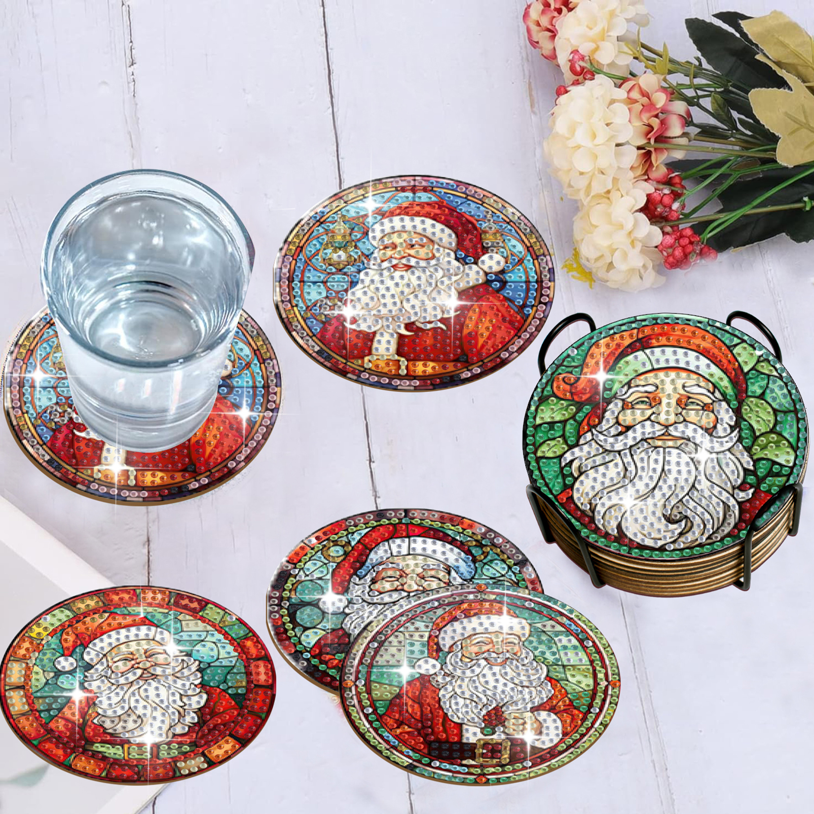 DIY Santa Claus B Diamond Painting Coasters