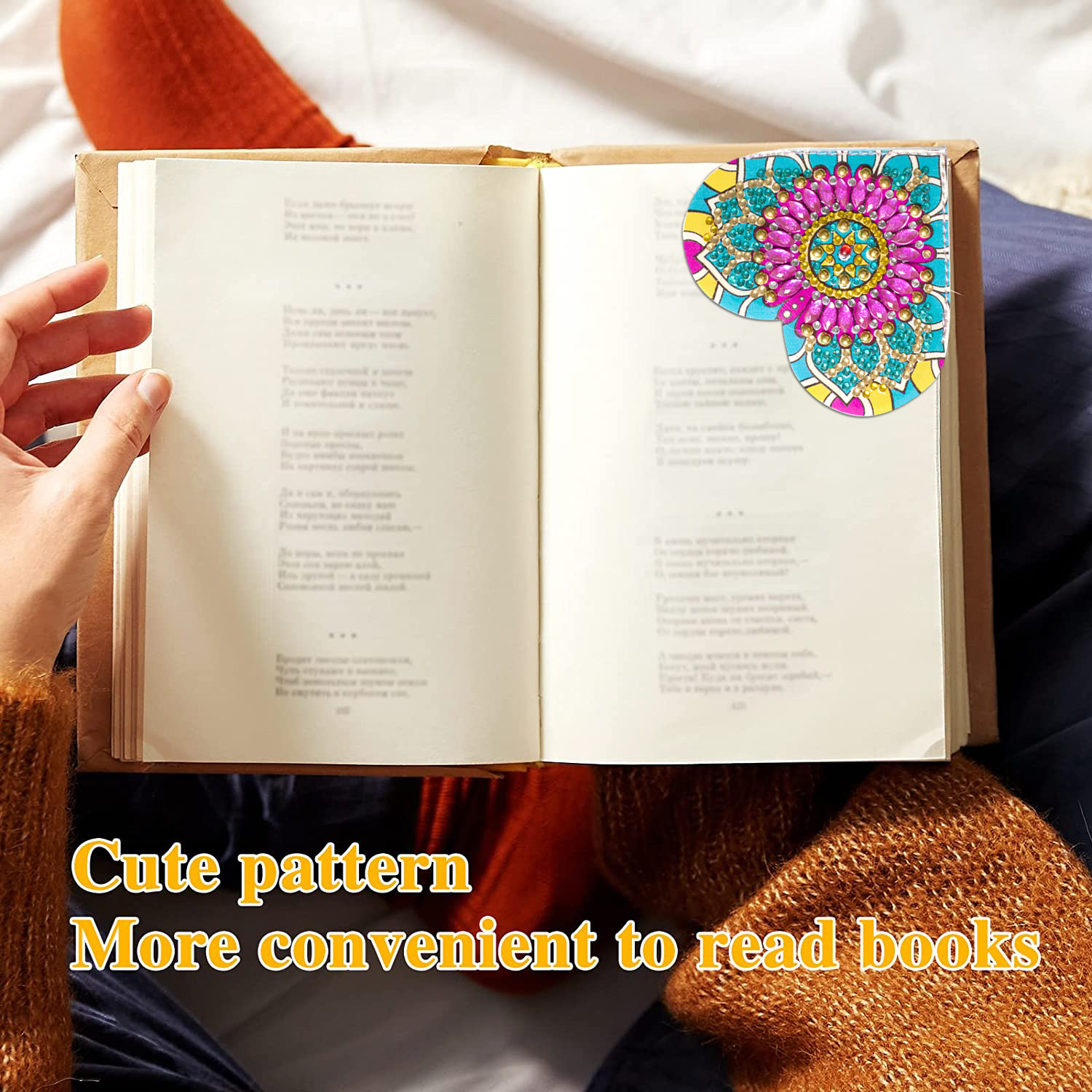 DIY Diamond Painting  Corner Bookmark - 6 Pcs Love B