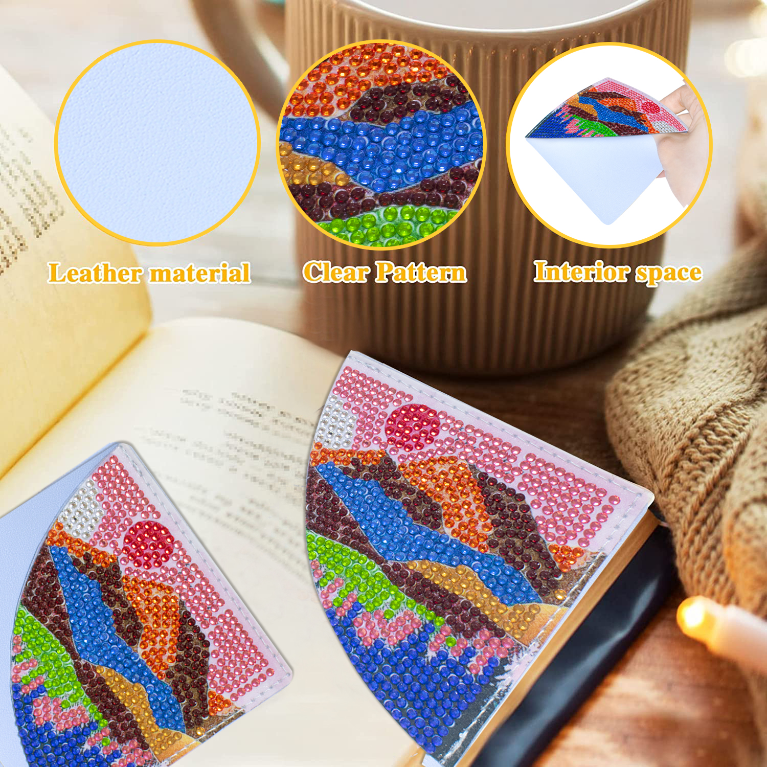 DIY Diamond Painting  Corner Bookmark - 6 Pcs Sceneries