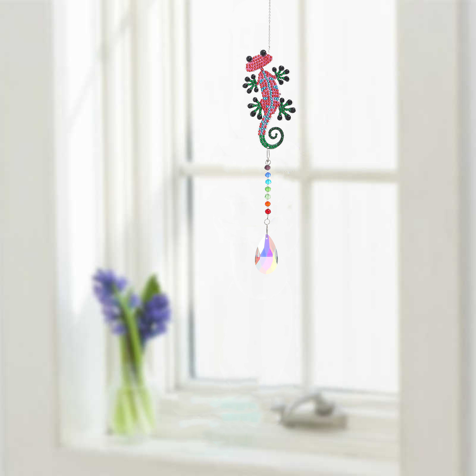 DIY Diamond Painting Wind Chime - Lizard