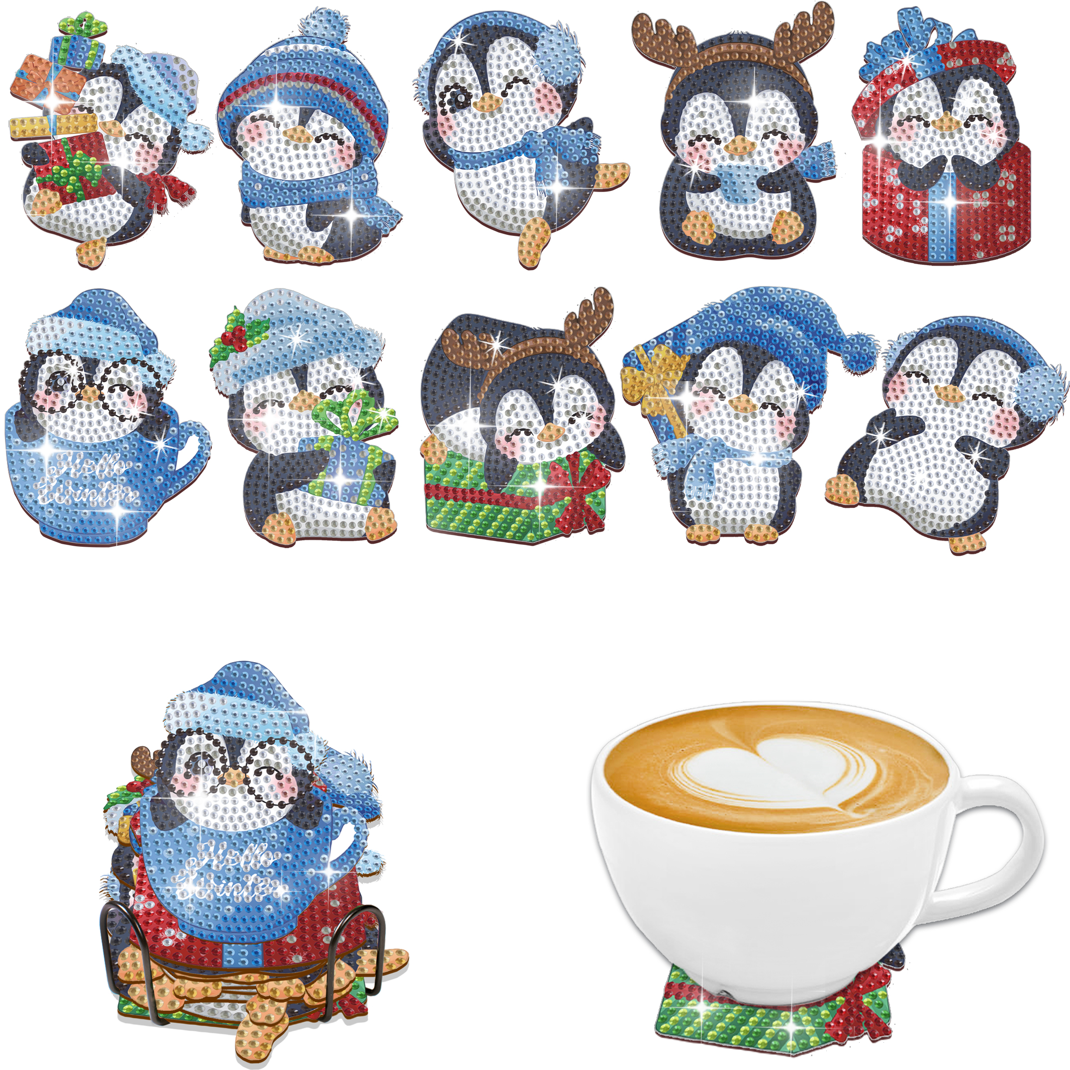 DIY Penguins A Diamond Painting Coasters