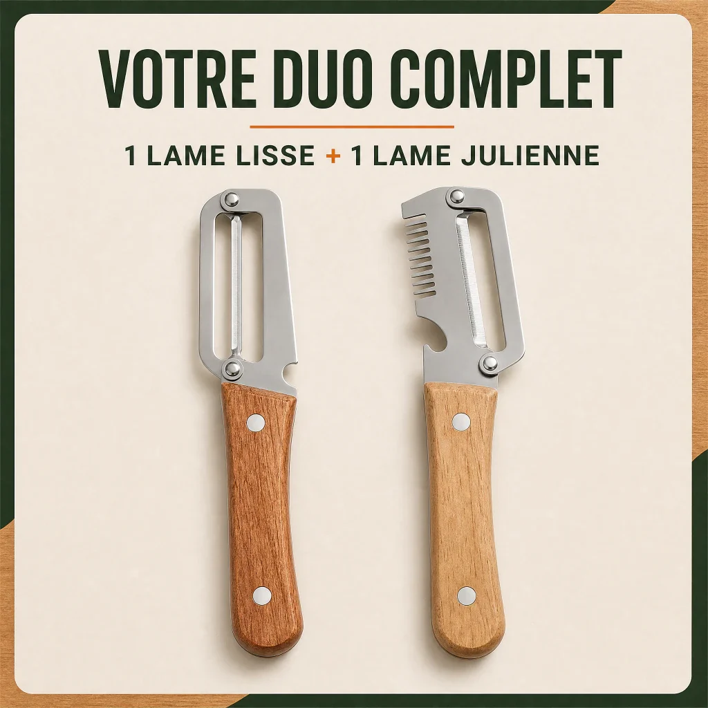 Mistglide Duo Éplucheurs - Épluchez fin, préparez plus vite