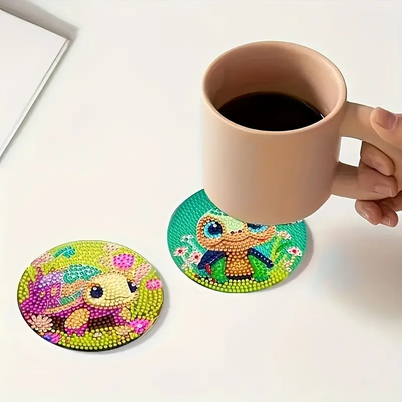 DIY Turtle Diamond Painting Coasters