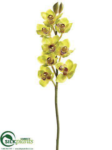 Silk Plants Direct Cymbidium Orchid Spray - Terra Cotta Gold - Pack of 6