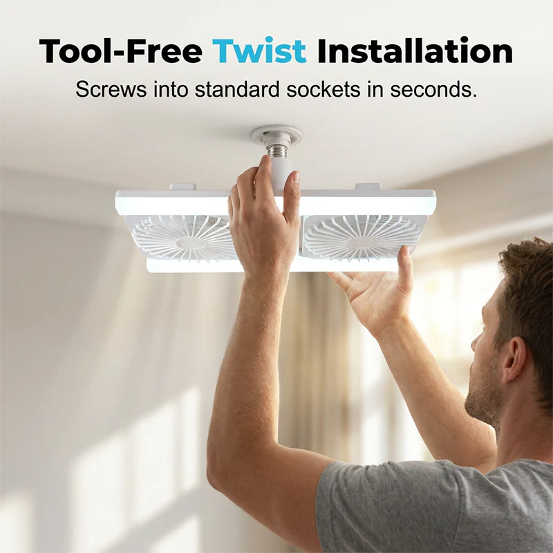 📢📢50% OFF !! ⏰ 2-in-1 LED Ceiling Fan Light – Dual Cooling, Ultra Bright, Tool-Free Install 🌀