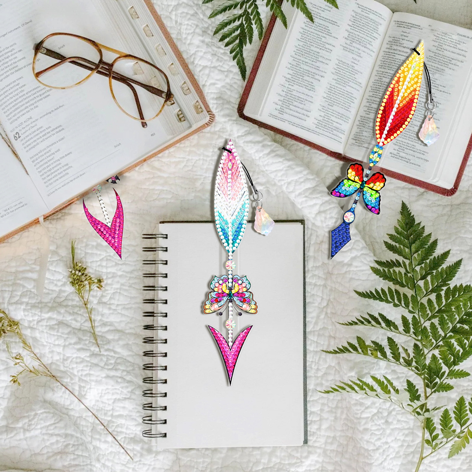 DIY Diamond Painting Feather Bookmark F