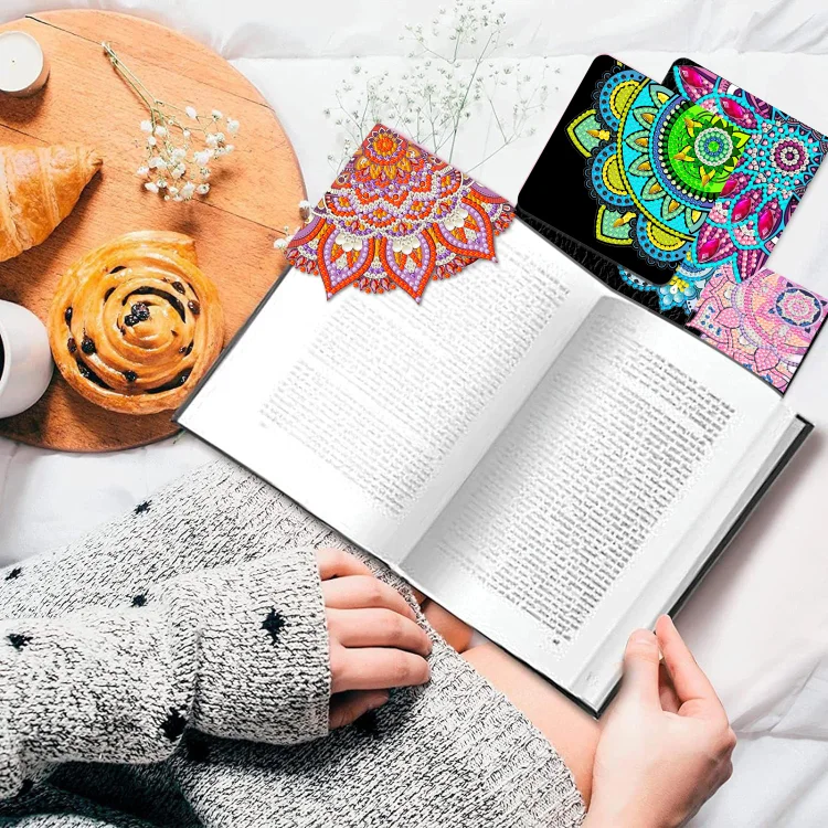 DIY Diamond Painting  Corner Bookmark - 6 Pcs Mandalas E