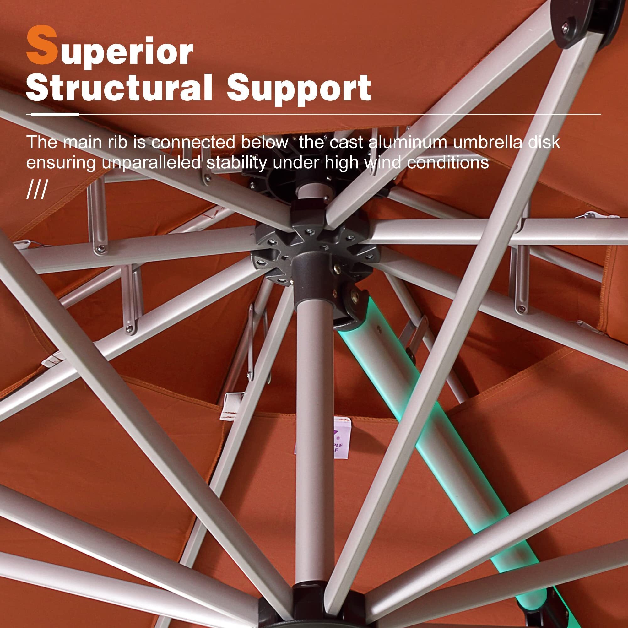 Solar Powered LED Patio Umbrella