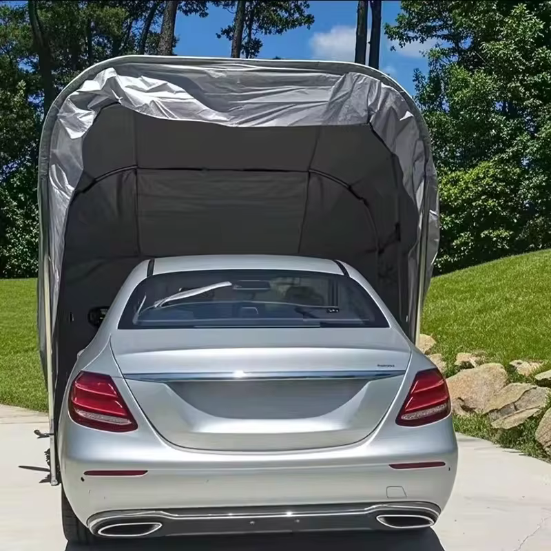 Modern portable carport tent with canopy cover heat-treated metal frame for outdoor car and motorcycle parking storage