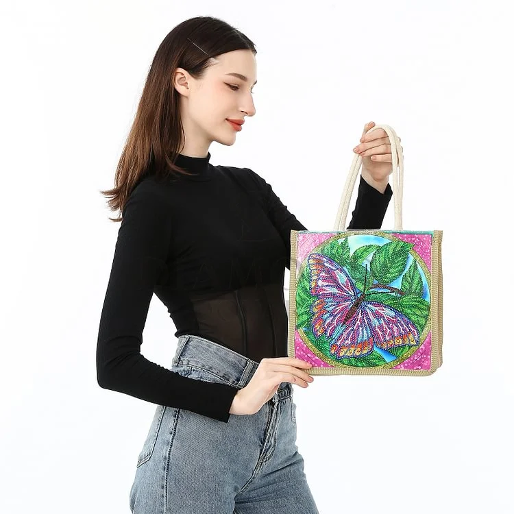 DIY Diamond Painting Canvas Tote Bag - Colorful Butterfly