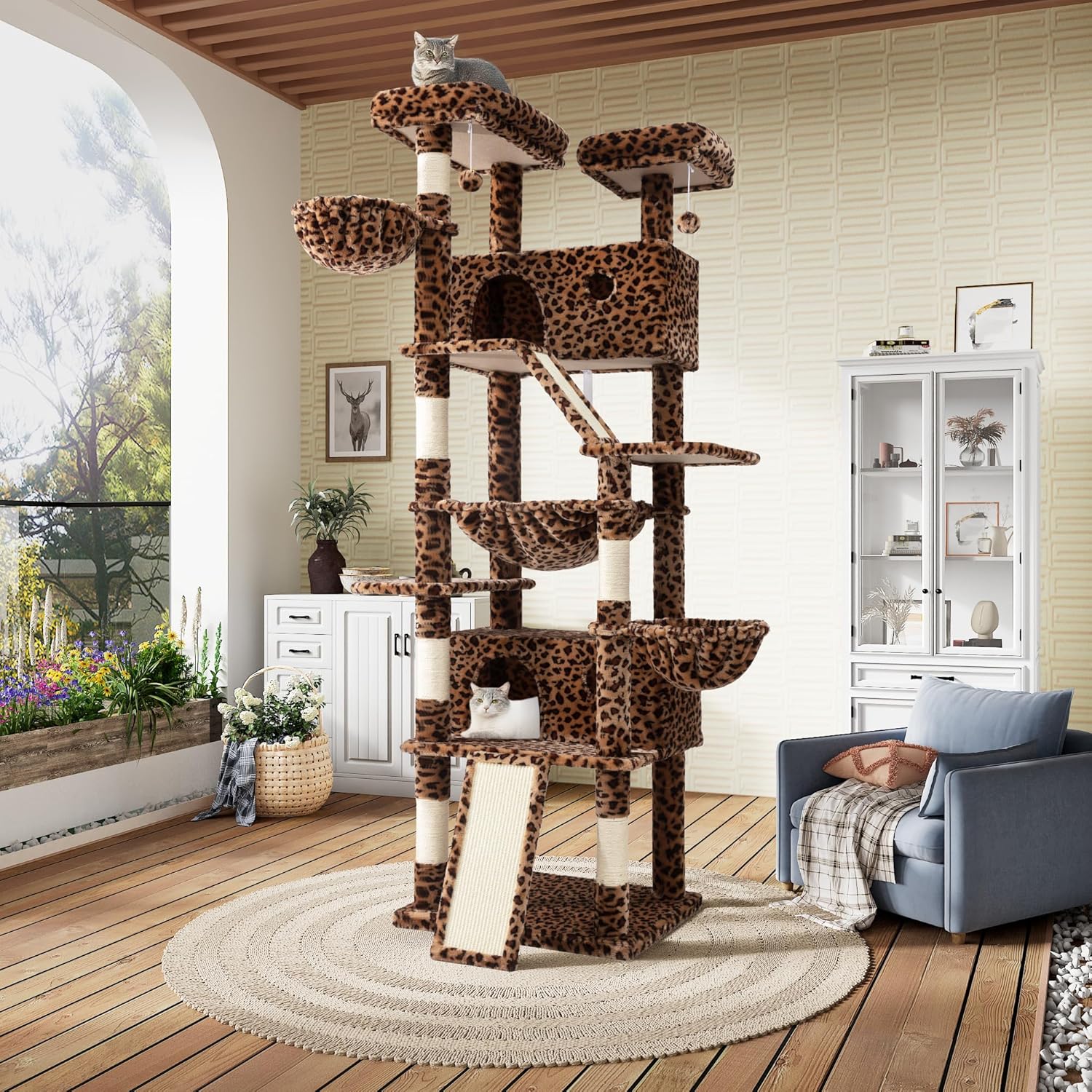 81in Multi-Level Tall Cat Tree Tower for Indoor
