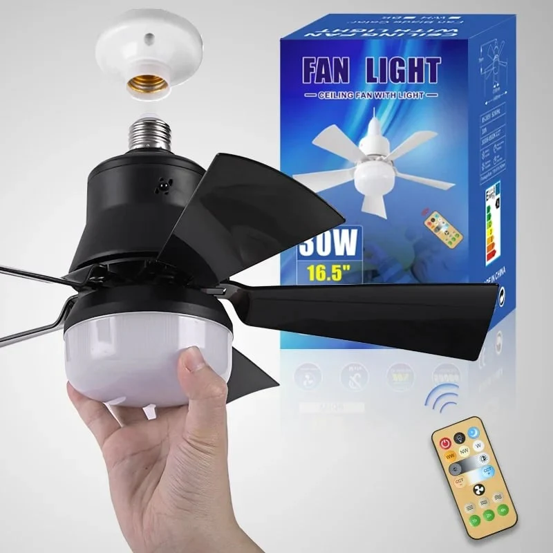🏆LAST DAY SALE 49% OFF🔥SmartBreez™ 40W LED Ceiling Fan Light – 20.5” Ultra-Quiet with Remote 🎯 | E27 + FREE B22 Adapter 🔌 | For Bedroom 😴, Kitchen 👩‍🍳 & Garage 🛠️ – UK Ready! 🇬🇧