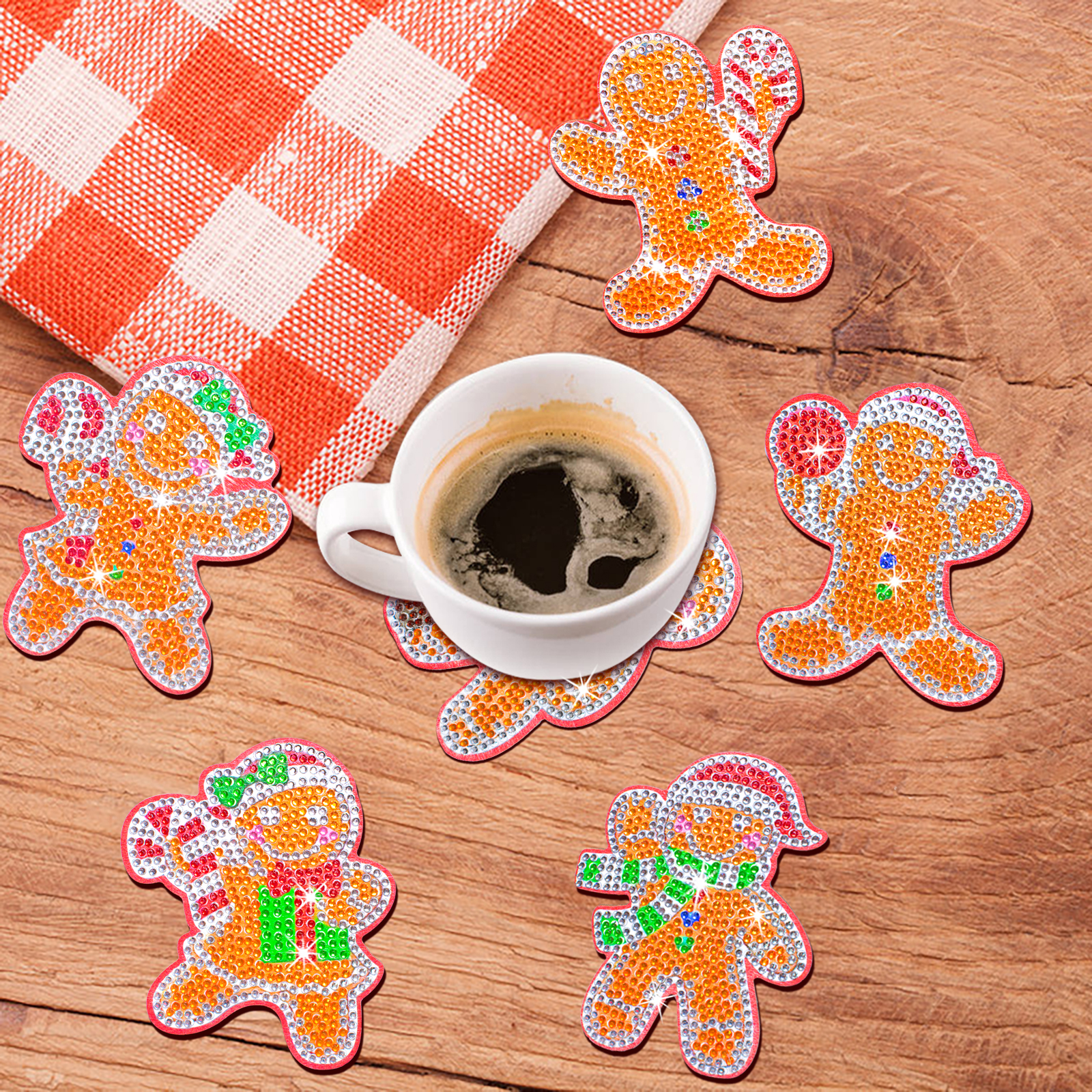 DIY Gingerbread Man A Diamond Painting Coasters