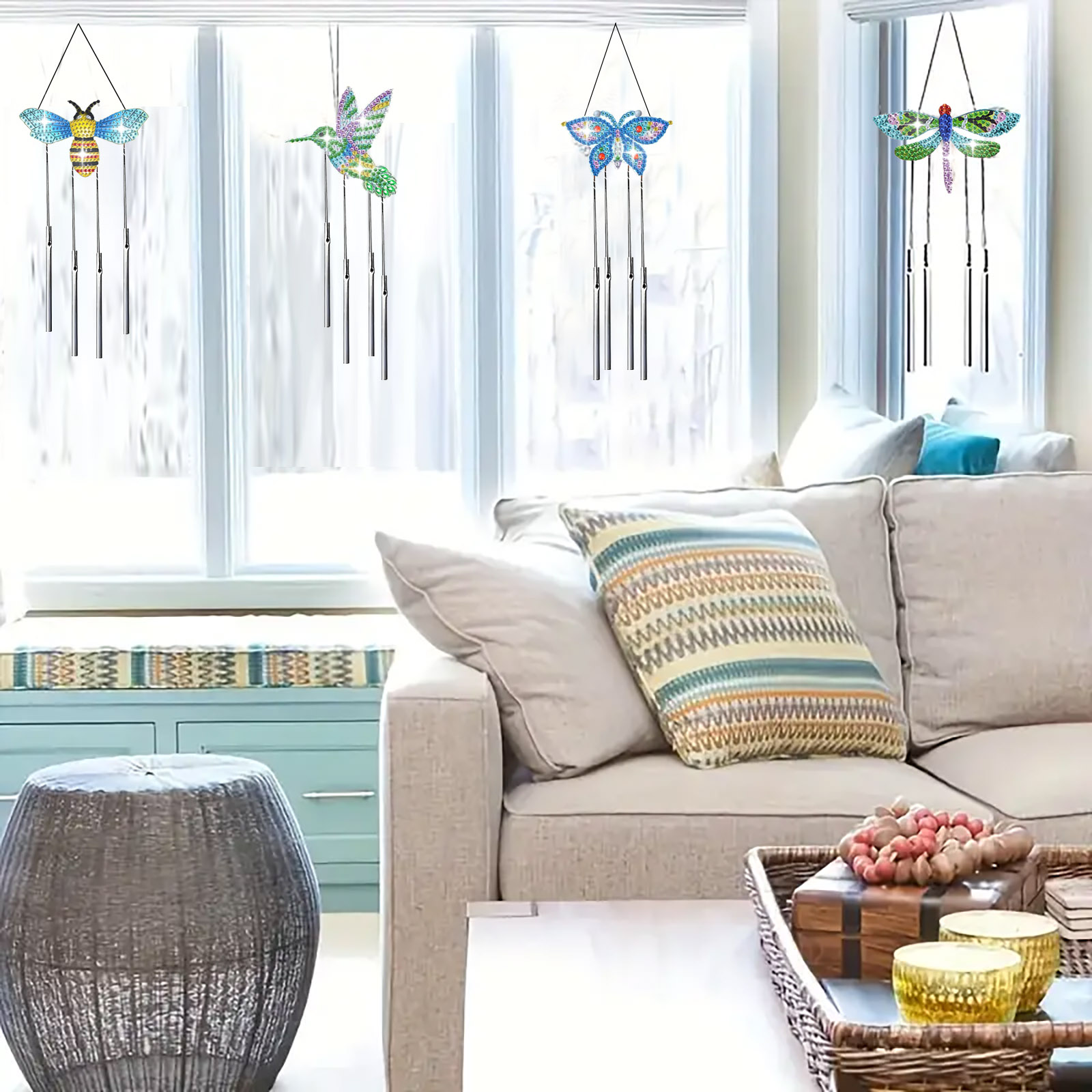 DIY Diamond Painting Duct Wind Chime - Bee