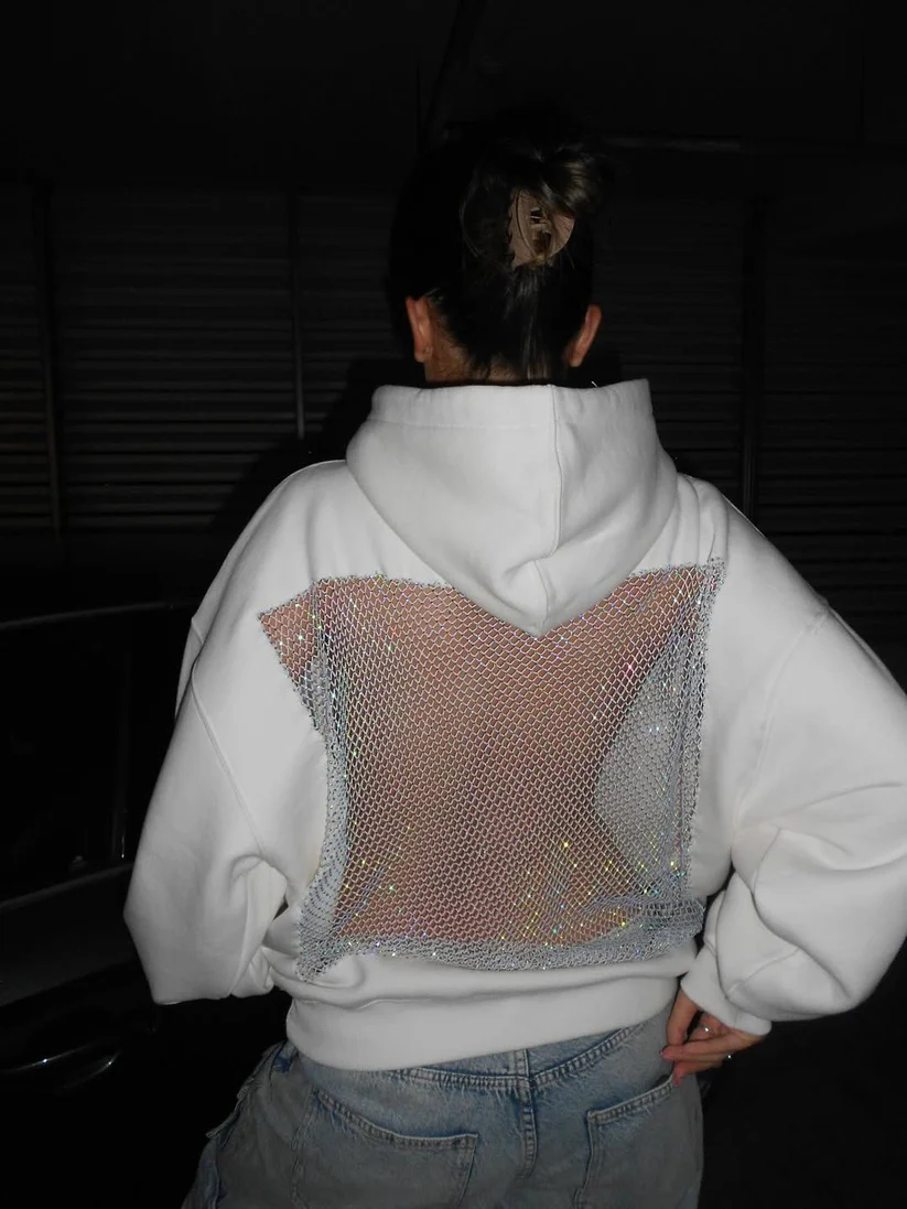 Backstage Crystal-Mesh Hoodie (BUY 2 GET 1 FREE !!!)
