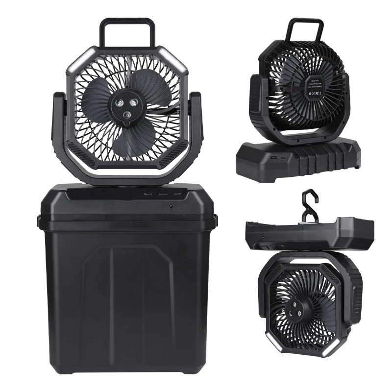 💦4 in 1 Mist Camping Fan with 6L Bucket
