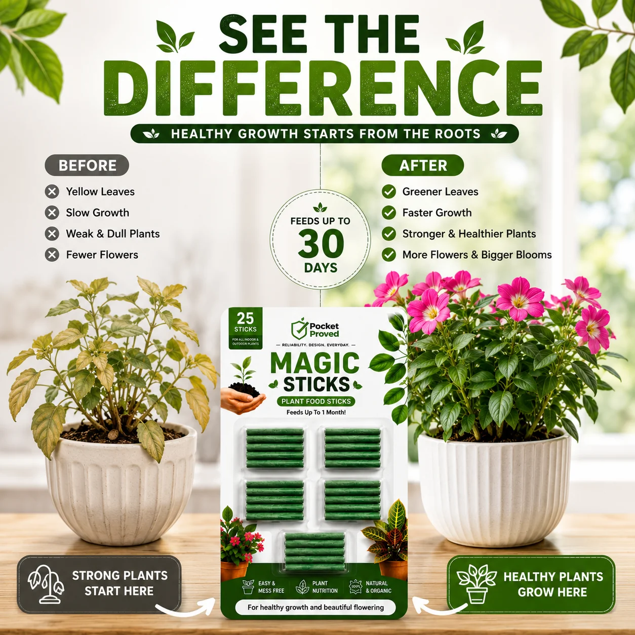 Magic Green Plant Sticks
