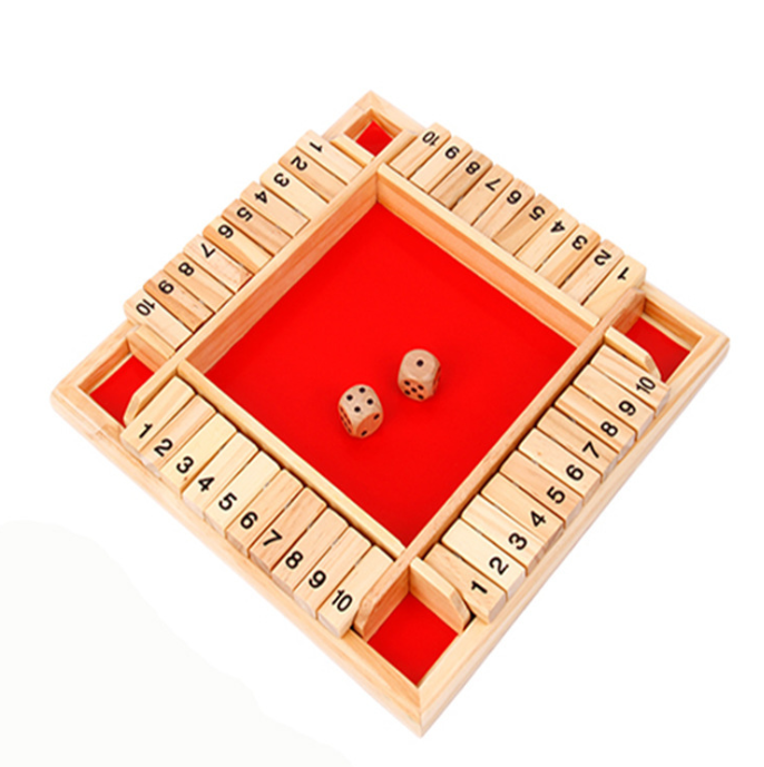 Wooden Flip Number Board Game – Dice Drinking & Party Game for Adults & Families