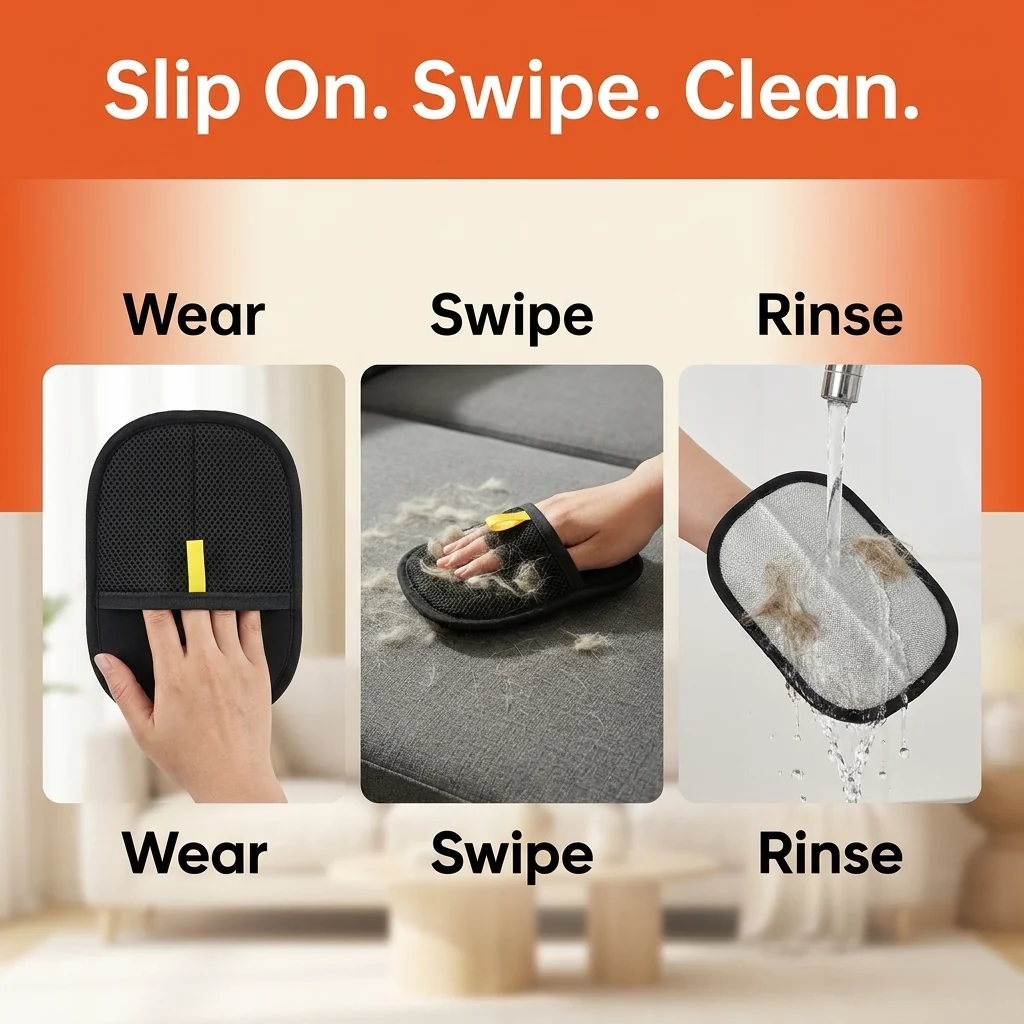 Quick, easy fur removal with a swipe.
