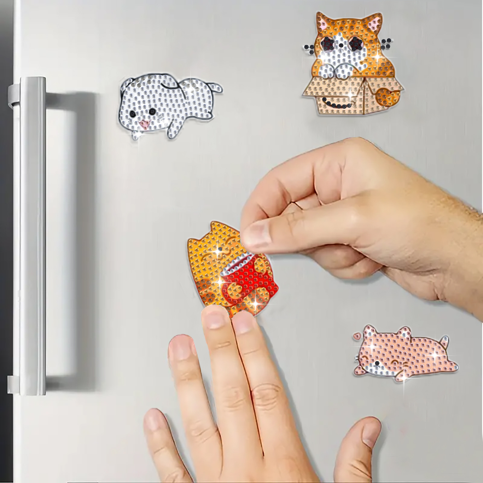 DIY Diamond Painting Fridge Stickers - Cats