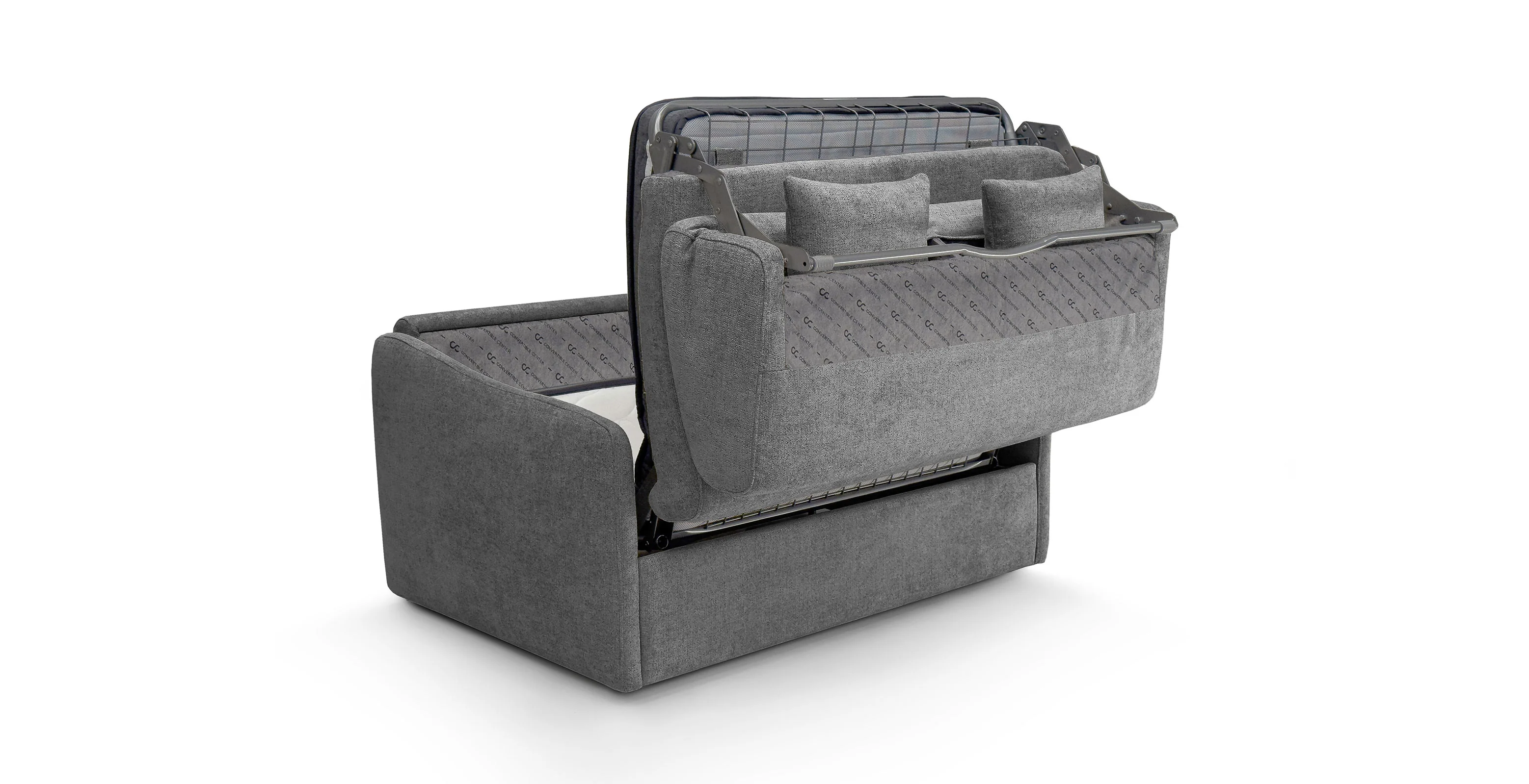 QUIBERON - Fauteuil convertible 100 x 190 cm - Velours texturé