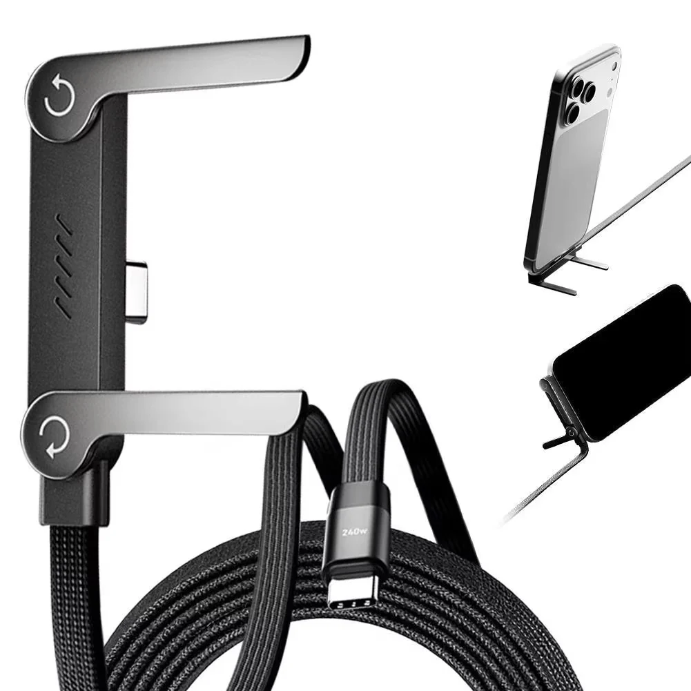 New 240W Fast Charging Foldable Phone Holder Data Cable