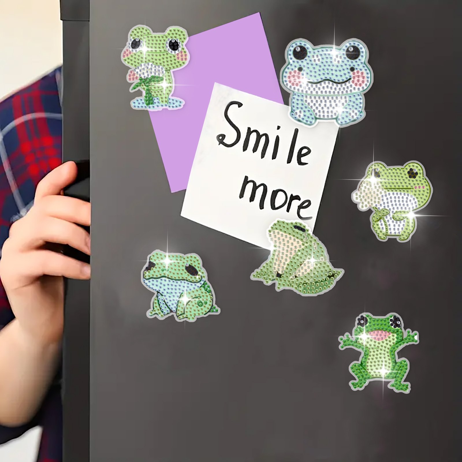 DIY Diamond Painting Fridge Stickers - Frogs