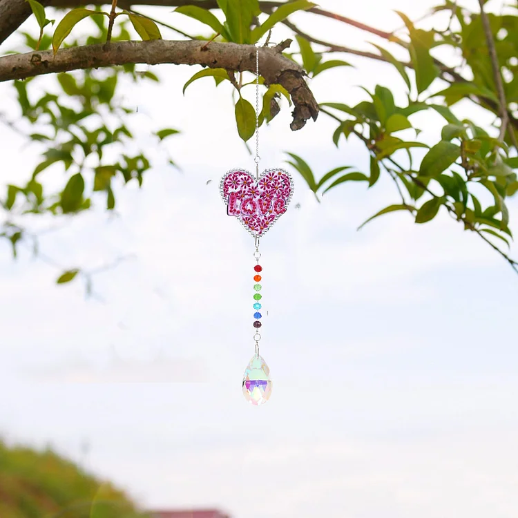 DIY Diamond Painting Wind Chime - Love