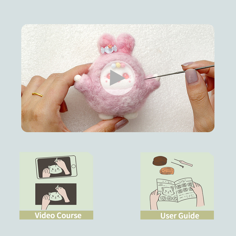 FeltingJoy - Fluffy Bunny Needle Felting Kit - Magician