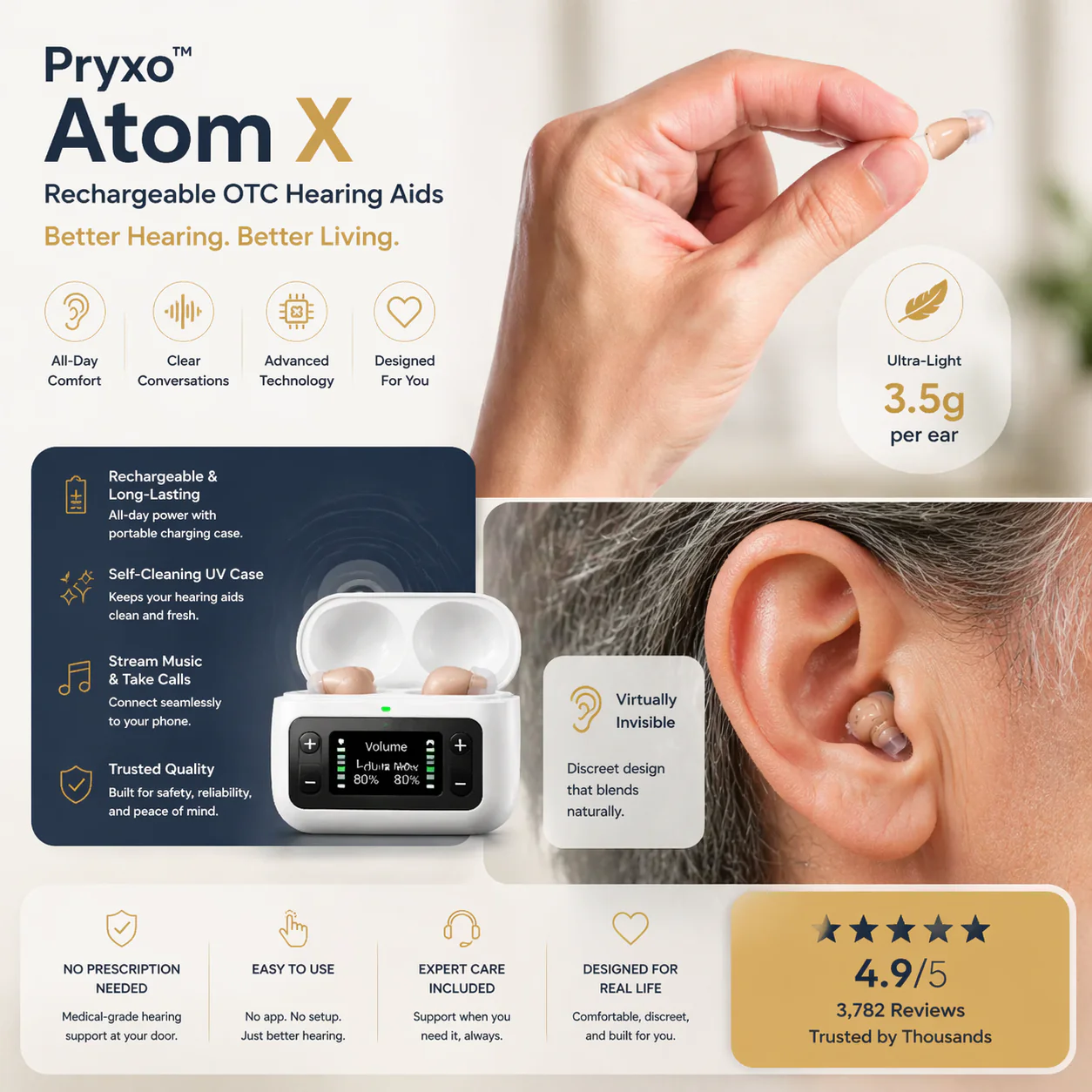 🔥 Final 1 Hours : Only Limited Stock Left👂 Pryxo™ Atom X Smart Hearing Aids — Clearer Sound, More Comfortable Living 💖🔊