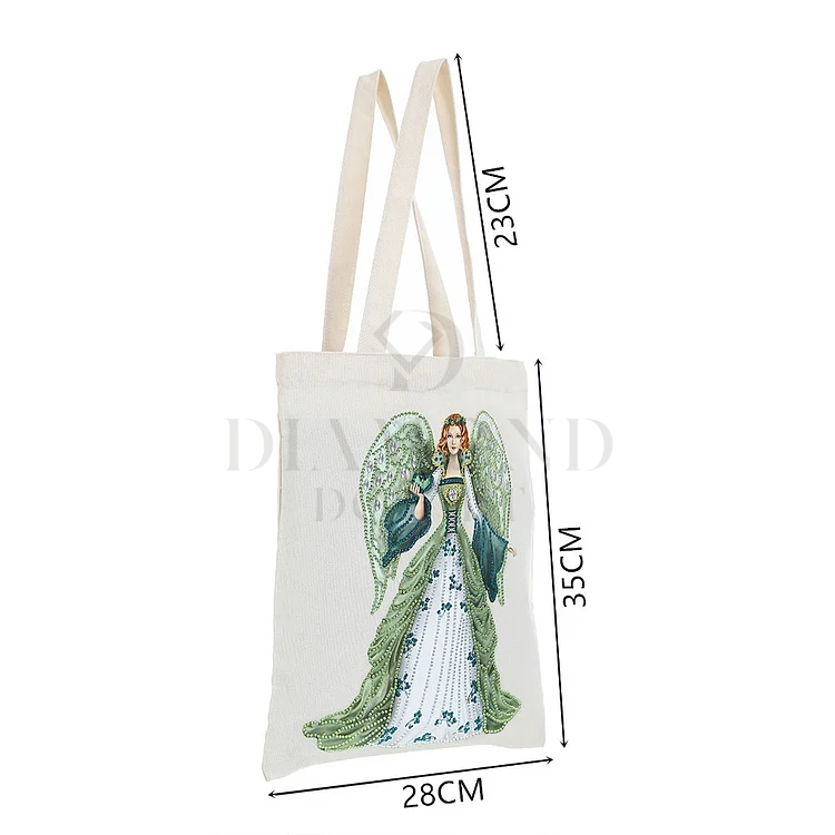 DIY Diamond Painting Canvas Tote Bag - Green Fairy