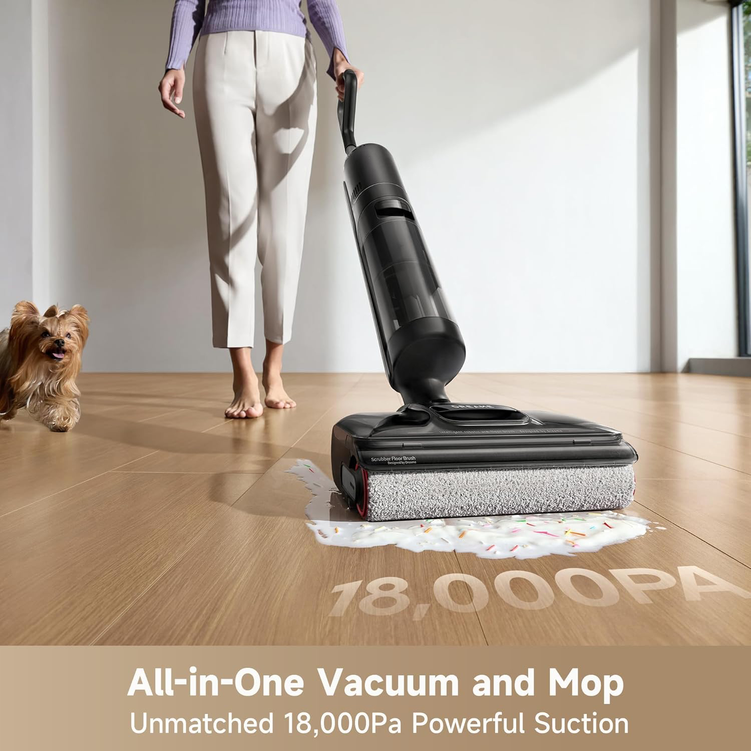 🎉⚡Hot Sale⚡Wet Dry Vacuum Cleaner, 0 Tangle Cordless Vacuum Mop All-in-One for Hard Floors, 180° Lie-Flat Floor Cleaner Machine with 194°F Hot Self-Cleaning, 50Mins Runtime
