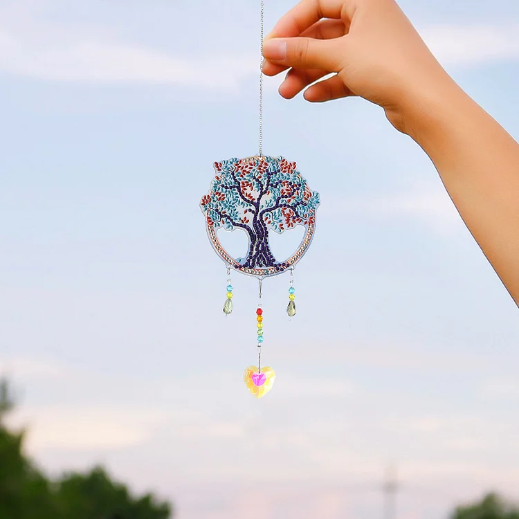 DIY Diamond Painting Wind Chime - Tree of Life