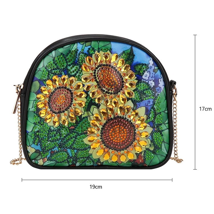 DIY Diamond Painting Leather Bag - Sunflowers