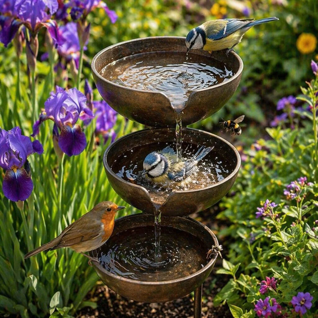 🔥Hot Sale 50% OFF🔥Bring Life Back To Your Garden – Peaceful Cascading Rain Catcher Bird Bath For Welcoming Garden Wildlife🌿🐦