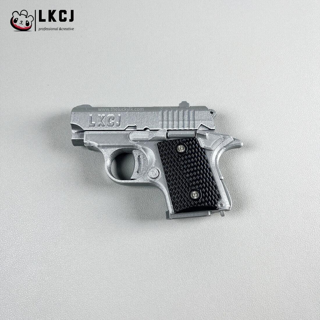 Real 3D Printed Mini 1911 Decompression Model Keychain, Non-launchable