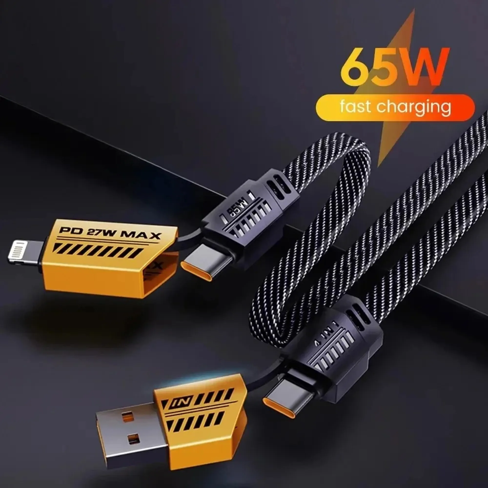 4-in-1 Multi-function data cable super fast charging PD27W
