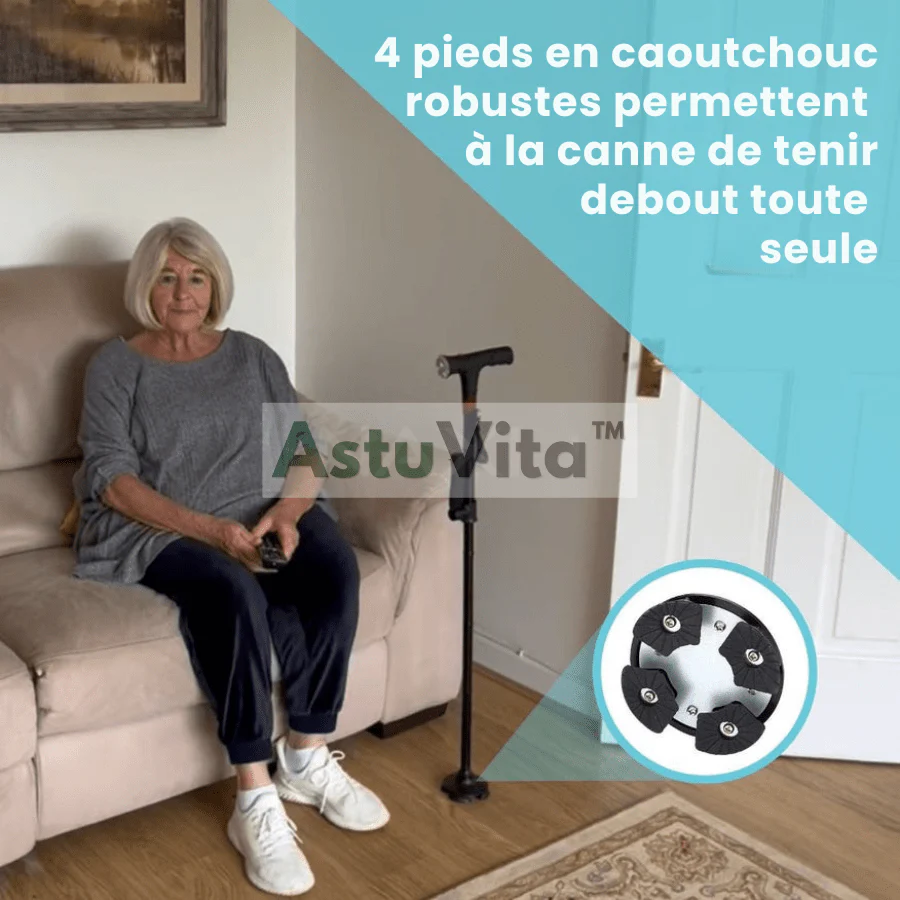 La canne qui aide à vous lever seul et marcher sans peur de tomber