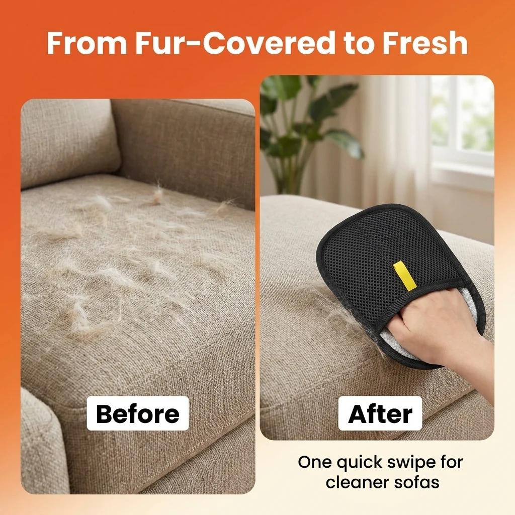 Quick, easy fur removal with a swipe.